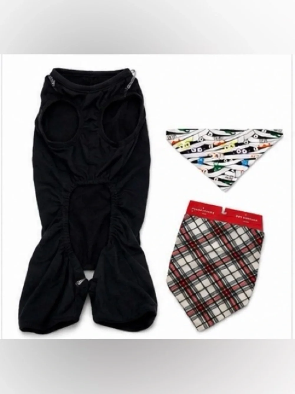 Pet Clothing Halloween & Christmas Bundle XL Skeleton Costume 2 Bandanas